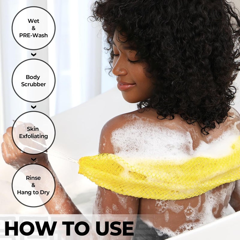 RelaxScene African Net Sponge with Knots - 2 Pieces Exfoliating Body Scrubber Bath Sponge - Back Scrubber Washcloth for Shower - Real African Scrub Exfoliator Body Care for Women - Image 5